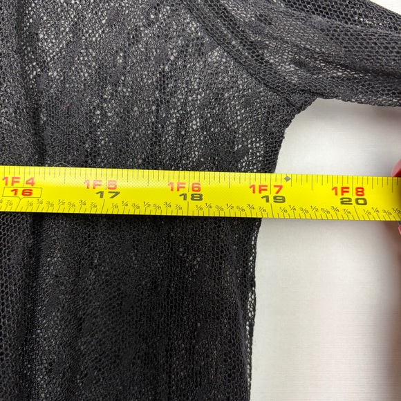 Free People Far Away Too Sz M Lace V Neck Black Boho Hippie Witchy Whimsigoth - Picture 3 of 15